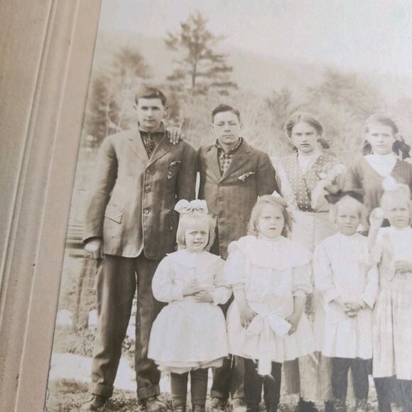 Vintage Black White Photo - Antique Group Portrait Poultney Vt Rood Photography - Picture 15 of 15